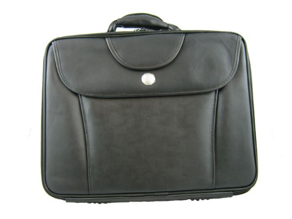 Laptop 15.6" Leather Style Briefcase, Multiple Pockets, Metal strip that protects your laptop