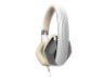 Fashionable headphones with microphone, foldable design with detachable cable for convenience. 