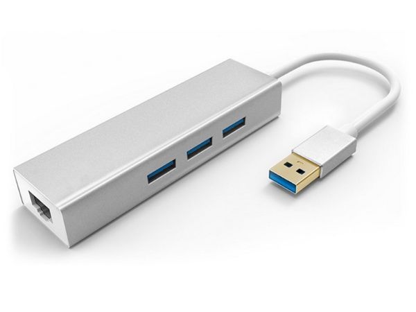 USB 3 PORT USB Hub with Ethernet Port for connecting extra devices to your laptop or desktop.