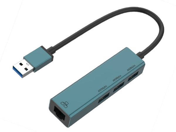 USB 3 PORT USB Hub with Ethernet Port for connecting extra devices to your laptop or desktop.